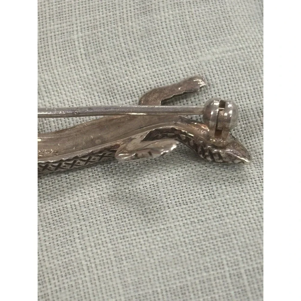 Vintage 925 Sterling Silver Marcasite Lizard Brooch Figural Gecko Pin Estate
